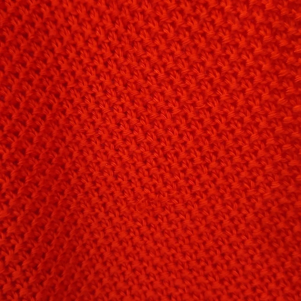 H&M Red Basket Weave Open Cardigan Womens Sz Med